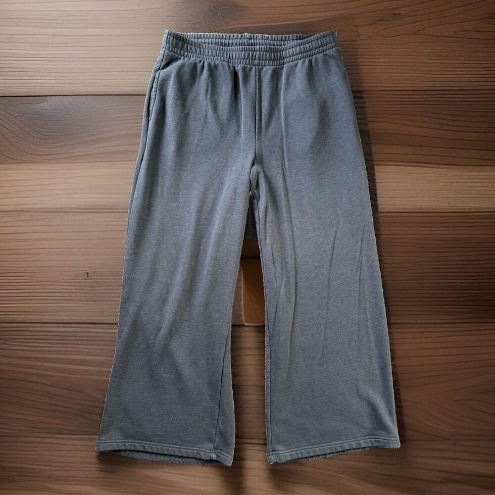 🔥American Eagle Super Wide Leg RARE Htf Sweatpants Baggy L Loungewear Y2K Gray